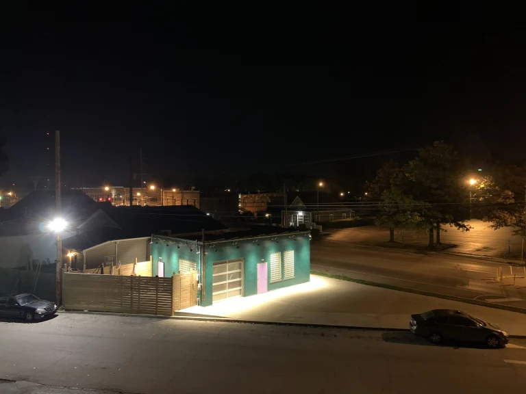 The Ivy League Strength studio on Bryan Ave at night